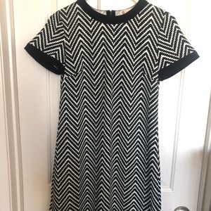 Blank and white printed dress